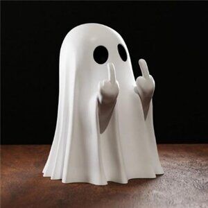 1Pcs Middle Finger Cute Ghost Statue Figurine Mini Ghosts Small Scary Ghost